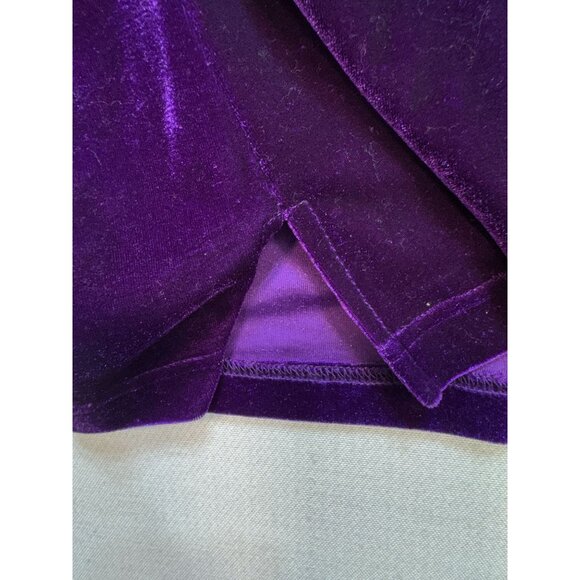 Quacker Factory Velvet Blouse Womens XL Purple 3/4 Sleeve Rhinestone Square Neck - Picture 7 of 12